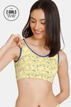Zivame Girls Tom & Jerry Double Layered Non Wired Full Coverage Bra - Pale Marigold — thumbnail 1